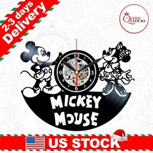 Mickey Mouse Vinyl Clock Wall Decor Disney Gifts